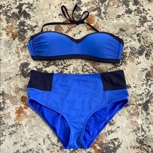 Athleta Color Block Caspiam Swim Sz. L